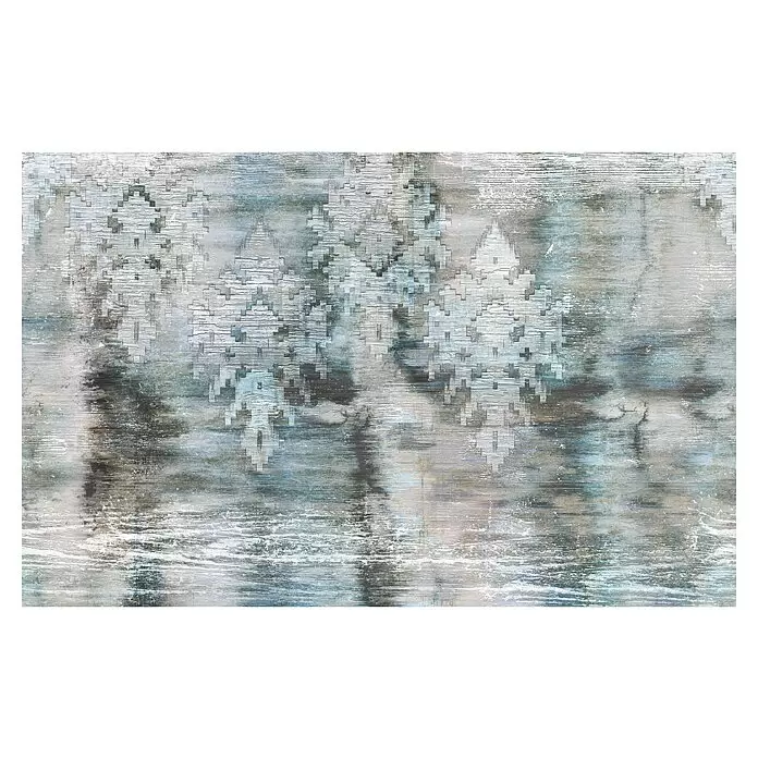 Marburg Smart Art Gallery Fototapete Shabby Chic - B x H: 4,24 x 2,7 m, Vlies, Version III - Blau-Grau - Abstrakte Distressed-Textur mit pixeligen Mustern in Blau-, Grau- und Weißtönen.