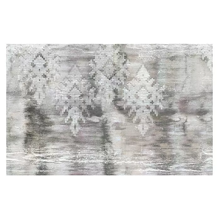 Marburg Smart Art Gallery Fototapete Shabby Chic - B x H: 4,24 x 2,7 m, Vlies, Version III - Grau - Distressed grau-weiße Texturoberfläche mit dezenten geometrischen Mustern und violetten Akzenten.