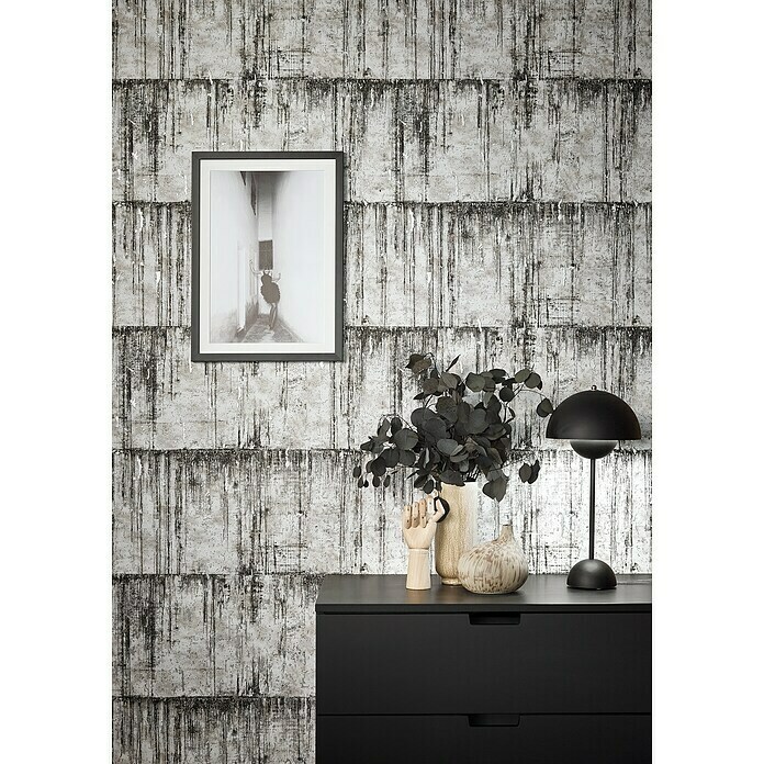 Marburg Natural Opulence Vliestapete (Schwarz-Weiß, Betonoptik, 10,05 x 0,7 m) | BAUHAUS