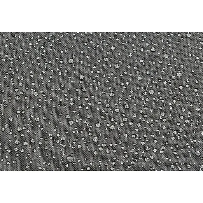 Sunfun Sonnenliegen-Schutzhülle - L x B x H: 210 x 85 x 45 cm, Grau - Nahaufnahme eines grauen, wasserabweisenden Stoffes mit Wassertropfen, der die wasserdichten Eigenschaften des Materials hervorhebt.