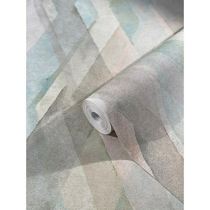 Marburg Shades Vliestapete (Greige-Blau, Grafisch, 10,05 x 0,53 m) | BAUHAUS