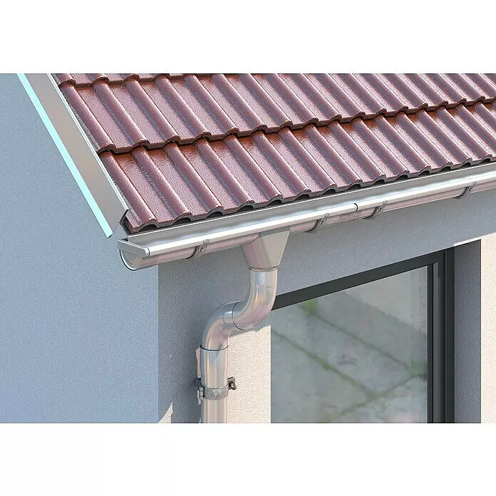 Sarei Fallrohrbogen - Nennweite: 100 mm, Winkel: 72 °, Aluminium, Silber - Stimmungsaufnahme