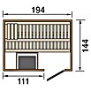 Weka Elementsauna Halmstad (Mit 7,5 kW Bio-Ofen mit digitaler Steuerung, L x B x H: 192 cm x 141,5 mm x 199 cm) | BAUHAUS