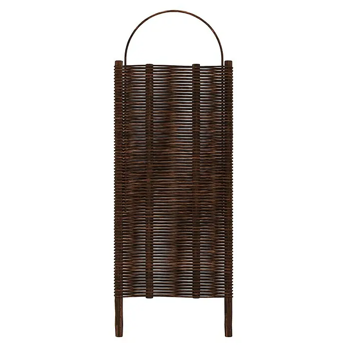 T & J Paravent Alessia - B x H: 56 x 156 cm, Natur - Ein detailreicher Altholz-Wäschekorb mit Griff. Robuste Weidenkonstruktion für stilvolle Wäscheaufbewahrung.