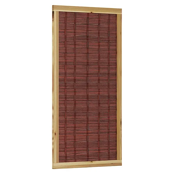 T & J Sichtschutzelement 3D Labo - 94 x 180 cm, Ohne Fenster, Naturbelassen, Braun - Rote Bambusmatte mit hellem Holzrahmen. Die Matte bietet Privatsphäre und ist ein dekoratives Element für jeden Raum.