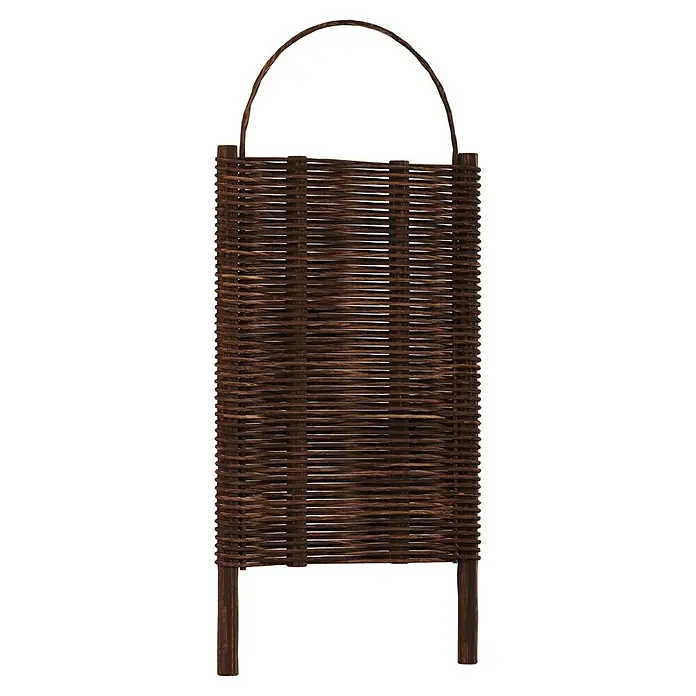 T & J Sichtschutzelement Alessia - B x H: 56 x 116 cm, Naturmaterialien, Braun - Dunkelbraunes, rechteckiges Flechtkorb mit Griff, ideal für Aufbewahrung und Dekoration im rustikalen Stil.