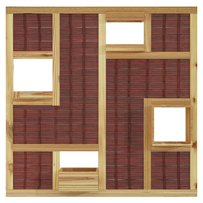 T & J Sichtschutzelement 3D Labo (180 x 180 cm, 4 Fenster, Naturbelassen, Braun) | BAUHAUS