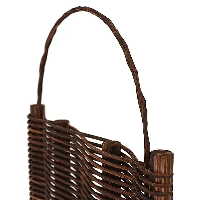 T & J Sichtschutzelement Alessia - B x H: 56 x 116 cm, Naturmaterialien, Braun - Brauner geflochtener Weidenzaun mit einem gebogenen Griff.