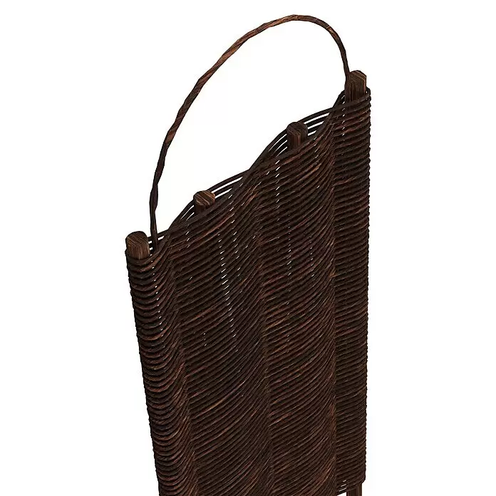 T & J Paravent Alessia - B x H: 56 x 156 cm, Natur - Dunkelbrauner geflochtener Weidenraumteiler mit gebogenem oberen Griff.