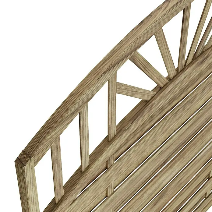 T & J Sichtschutzelement Freiburg - B x H: 180 x 160 cm, Braun - Detailaufnahme einer stilvollen Gartenbank aus Holz, die mit ihrem eleganten Design und der feinen Verarbeitung besticht.