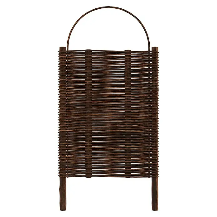 T & J Sichtschutzelement Alessia - B x H: 56 x 116 cm, Naturmaterialien, Braun - Brauner Weidenkorb mit Henkel. Ideal für Aufbewahrung und Dekoration, vielseitig einsetzbar. Handgefertigt und rustikal.