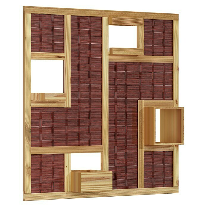 T & J Sichtschutzelement 3D Labo (180 x 180 cm, 4 Fenster, Naturbelassen, Braun) | BAUHAUS