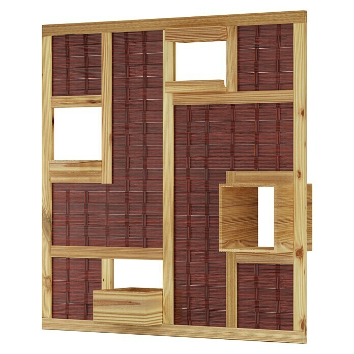 T & J Sichtschutzelement 3D Labo (180 x 180 cm, 4 Fenster, Naturbelassen, Braun) | BAUHAUS