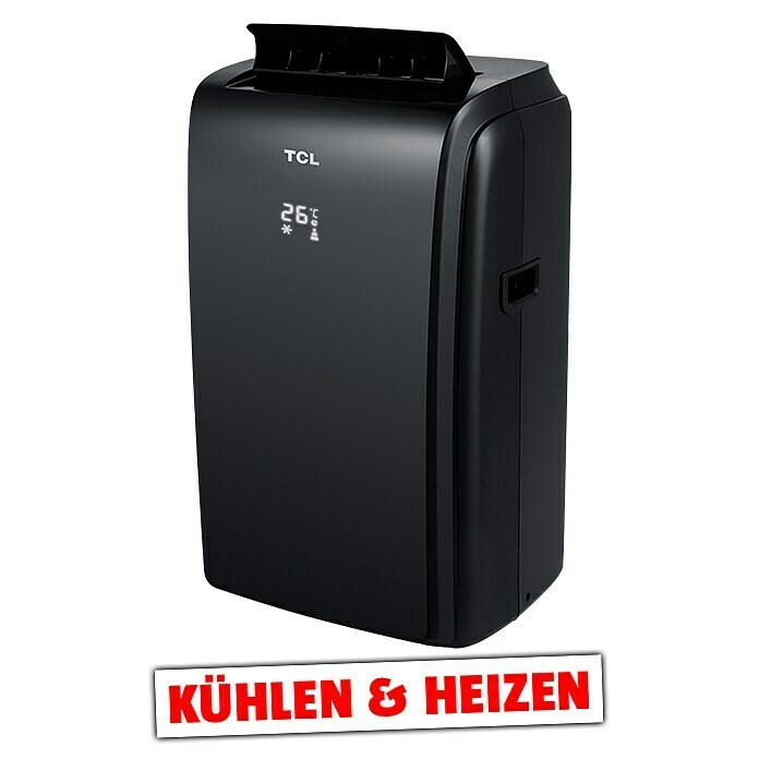 TCL Mobiles Klimagerät Kühlen/Heizen TAC-12CHPB/KBMax. Kühlleistung je Gerät in BTU/h: 11.000 BTU/h, Max. Heizleistung je Gerät in BTU/h: 10.000 BTU/h Diagonal View