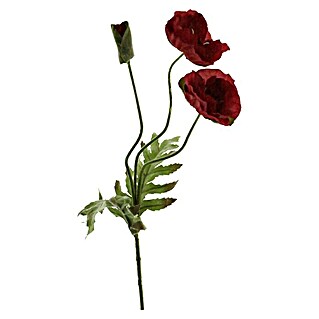 Kunstbloem Poppy Flora (Hoogte: 70 cm, Polyester, Rood)