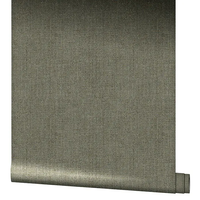 Marburg Natural Opulence Vliestapete - Grau-Silber, Uni, 10,05 x 0,7 m - Ein aufgerolltes Stück grauer Textiltapete mit feiner Struktur, ideal für stilvolle Innenräume.
