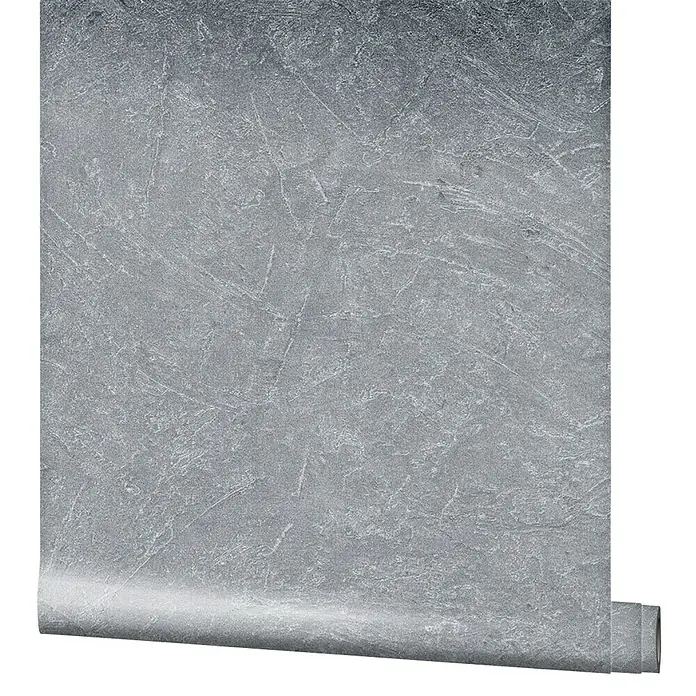Marburg Vintage Deluxe Vliestapete - Grau-Silber, Uni, 10,05 x 0,53 m - Graue Beton-Optik Tapete. Diese stilvolle Tapete verleiht jedem Raum einen modernen, industriellen Look mit ihrer realistischen Betonstruktur und neutralen Farbgebung.
