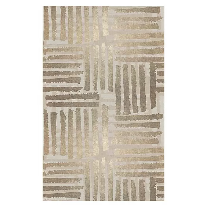 Marburg Smart Art Gallery Fototapete Grafisches Muster - B x H: 2,12 x 3,4 m, Vlies, Greige - Beiger Stoff mit abstraktem Muster aus goldenen und braunen Pinselstrichen, das eine gewebte Textur imitiert.