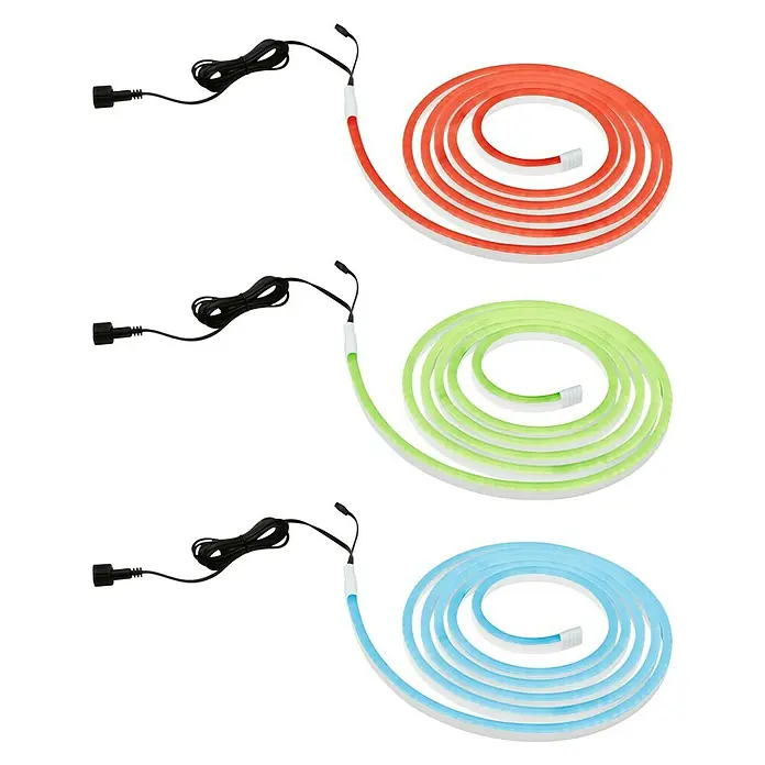 Paulmann LED-Band - Länge: 300 cm, Lichtfarbe: RGB, 19,5 W, 114 lm, 230 V - LED-Streifen in Rot, Grün und Blau. Die flexiblen Neonlichter mit weißem Rand sind perfekt für Auto- und Innenraumbeleuchtung und setzen farbige Akzente.