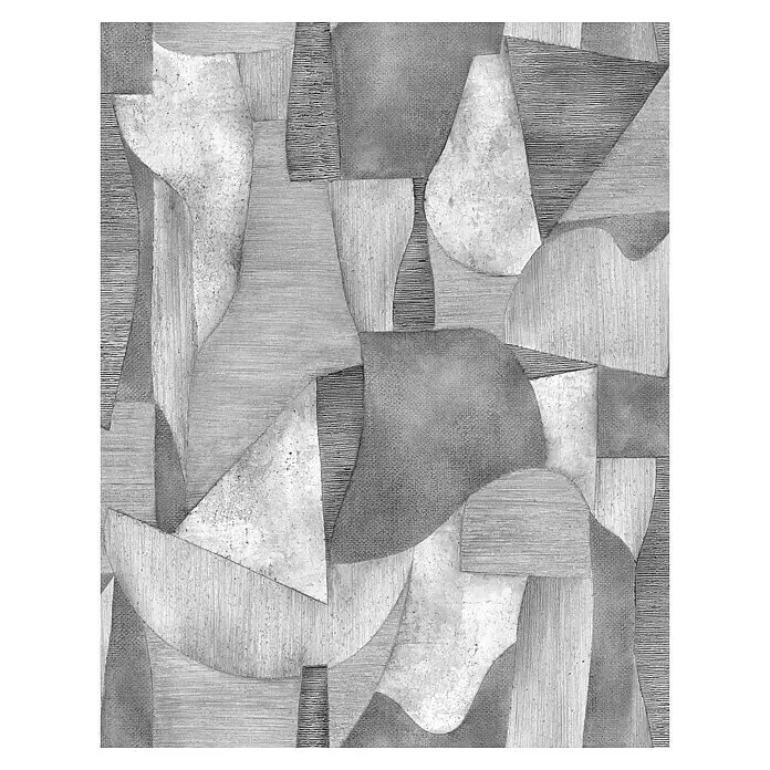 Marburg Smart Art Gallery Fototapete - B x H: 2,12 x 2,7 m, Vlies, Variante I - Grau - Abstraktes, graustufiges, texturiertes geometrisches Muster, dekorative Kunsttafel.