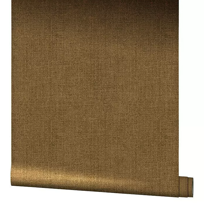 Marburg Natural Opulence Vliestapete - Kupfer, Uni, 10,05 x 0,7 m - Dunkelgoldgrüne texturierte Tapetenrolle mit stoffähnlicher Oberfläche.