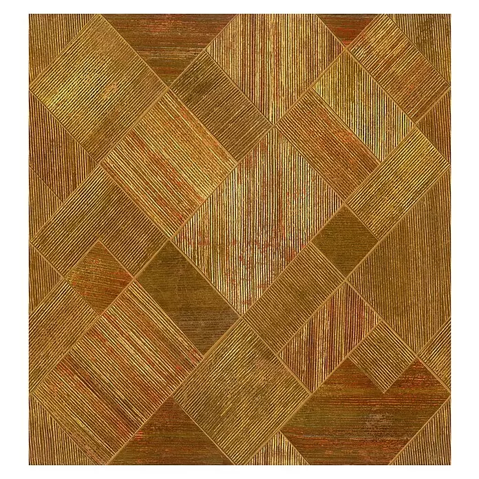 Marburg Smart Art Gallery Fototapete Intarsie - B x H: 3,18 x 3,4 m, Vlies - Texturiertes gold-rotbraunes geometrisches Muster mit diagonalen und vertikalen Linien, ähnlich dekorativen Fliesen oder einer Platte.
