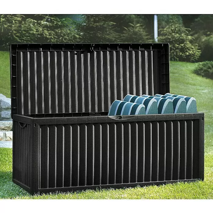 Jelenia Plast Garten-Aufbewahrungsbox Wave - 120 x 52 x 54 cm, Anthrazit, Kunststoff - Stimmungsaufnahme
