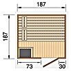 Weka Saunahaus Naantali (Mit 9 kW Ofen mit externer Steuerung, L x B x H: 186,6 x 186,6 x 253 cm) | BAUHAUS