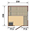 Weka Saunahaus Kuopio (Mit 9 kW Ofen mit externer Steuerung, Anthrazit, L x B x H: 238 x 238 x 253 cm) | BAUHAUS