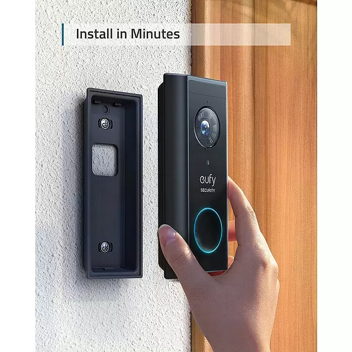 Eufy Türklingel mit Kamera 2K Zusatzklingel T8210 - Schwarz, L x B x H: 181 x 109 x 77 mm - Anwendungsbeispiel