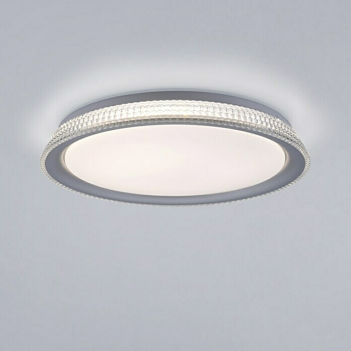 Just Light LED-Deckenleuchte rund (24 W, Ø x H: 40 x 7,4 cm, Silber, Tageslichtweiß) | BAUHAUS