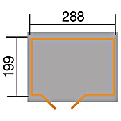 Weka Gartenhaus 607 A (Außenmaß inkl. Dachüberstand (B x T): 308 x 257 cm, Holz, Kesseldruckimprägniert) | BAUHAUS