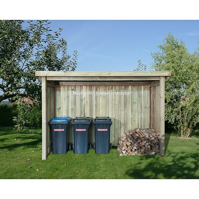 Weka Gartenhaus 607 A (Außenmaß inkl. Dachüberstand (B x T): 308 x 257 cm, Holz, Kesseldruckimprägniert) | BAUHAUS