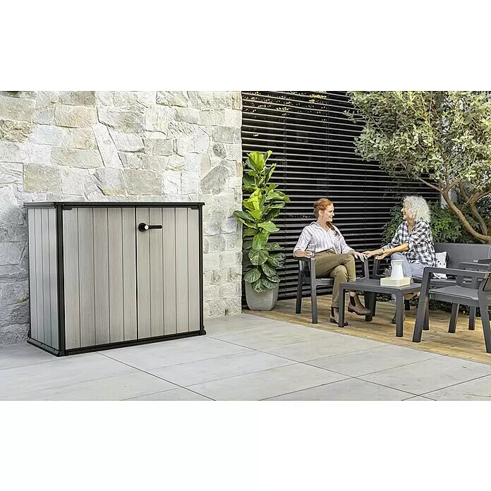 Keter Truhe Patio Store - L x B x H: 73,6 x 140 x 120 cm, Grau - Stimmungsaufnahme