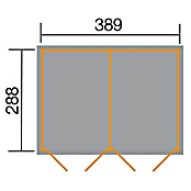 Weka Gartenhaus 607 Variante 3 (Außenmaß inkl. Dachüberstand (B x T): 408 x 318 cm, Holz) | BAUHAUS