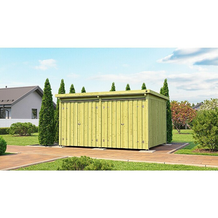 Weka Gartenhaus 607 Variante 3 (Außenmaß inkl. Dachüberstand (B x T): 408 x 318 cm, Holz) | BAUHAUS