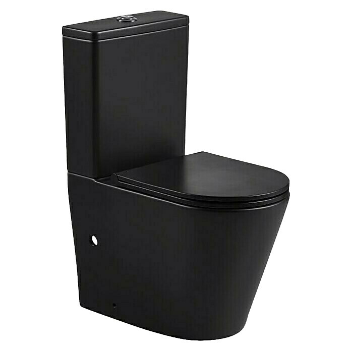 Pack de WC Roma (Salida WC: Vertical, Sin borde de descarga, Negro) | BAUHAUS