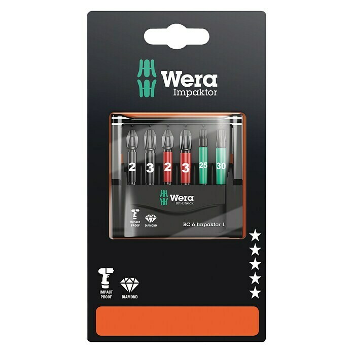 Wera Bit-Set Mini-Check Impaktor 4 (6-tlg.)