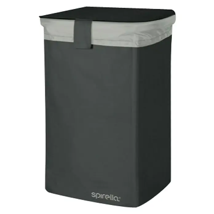 Spirella Cesta para la ropa Classic - 34 x 34 x 52 cm, Negro, Tapa - Cesto de ropa rectangular gris Spirella con tapa y forro interior gris. Almacenamiento práctico para la ropa en el baño o el dormitorio.