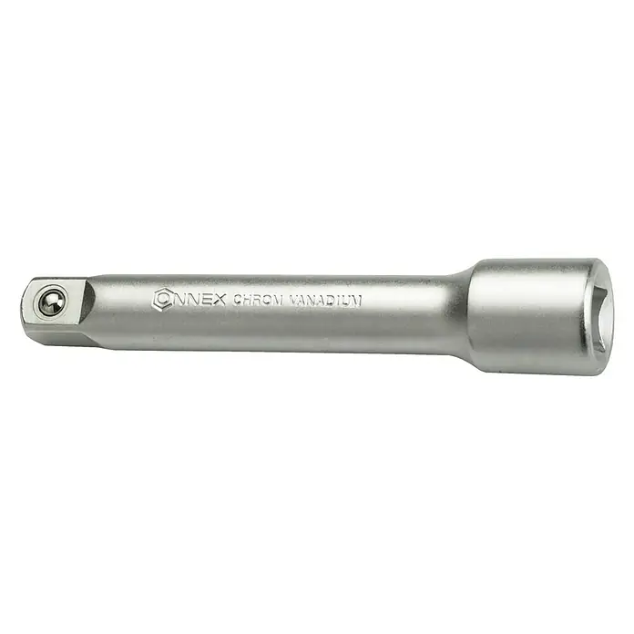 Connex Adaptador para llave de vaso COXT570125 - ½″, Largo: 125 mm - Primer plano de una extensión de vaso Connex Chrome Vanadium, perfecta para taller y proyectos de bricolaje.