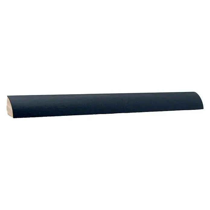 Viertelstab - 240 cm x 14 mm x 14 mm, Fichte, Anthrazit - Eine Nahaufnahme einer dunkelblauen Viertelstab-Holzleiste, die sich ideal für Kantenabschlüsse und dekorative Akzente in Innenräumen eignet.