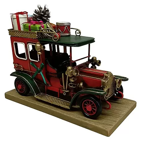 Dekofigur Weihnachtsmetallauto Oldtimer