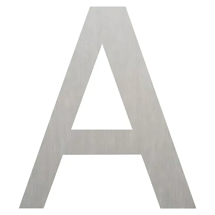 Etiqueta adhesiva troquelada 10 cm - A, Plástico, Plateado, Autoadhesivo - Letra A plateada, una decoración elegante y moderna para cualquier habitación, perfecta para rótulos personalizados y proyectos creativos.