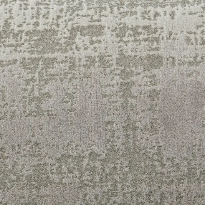 Tischläufer Velvet - 140 x 30 cm, Samt, Sand - Detailaufnahme eines weichen Teppichs mit abstraktem Muster in Grau- und Weißtönen, ideal für ein gemütliches Ambiente.