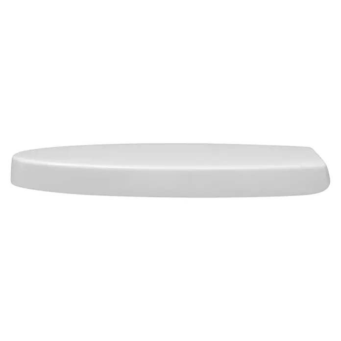 Poseidon WC-Sitz Venedig - Duroplast, Weiß, Mit Absenkautomatik - Das Bild zeigt einen Toilettendeckel in Weiß vor einem schwarzen Hintergrund. Der Deckel hat eine ovale Form und eine glatte, glänzende Oberfläche.