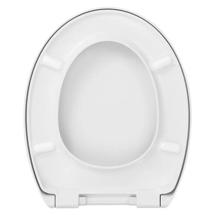 Poseidon WC-Sitz Venedig - Duroplast, Weiß, Mit Absenkautomatik - Weißer Toilettensitz mit weichen Konturen und praktischen integrierten Puffern für zusätzlichen Komfort und Hygiene im Badezimmer.