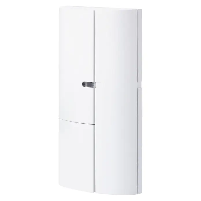 Abus Smartvest Fenster- & Türsensor - 14 x 40 x 71 mm - Nahaufnahme eines weißen Bewegungsmelders, der in Innenräumen für Sicherheits- und Automatisierungszwecke verwendet wird.