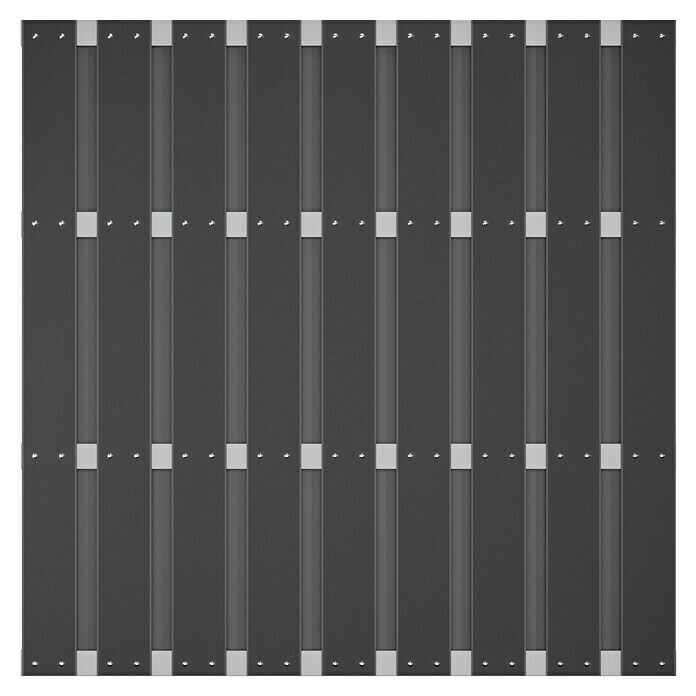 T & J Sichtschutzzaun Jinan180 x 180 cm, Anthrazit Front View