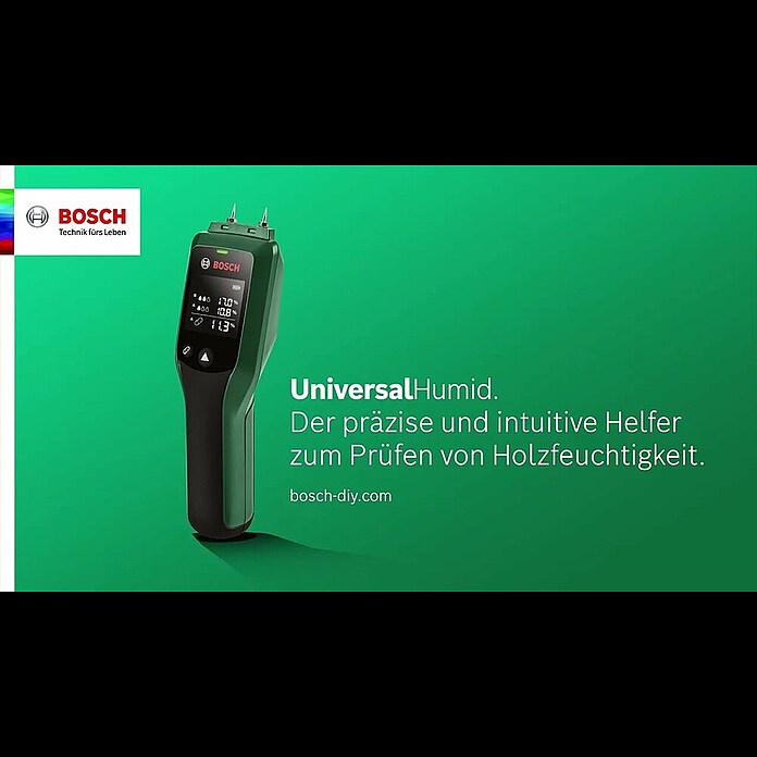 Bosch Universal Feuchtigkeitsmessgerät UniversalHumid (Geeignet für: Holz,  Messbereich: 7,1 - 74,7 %)