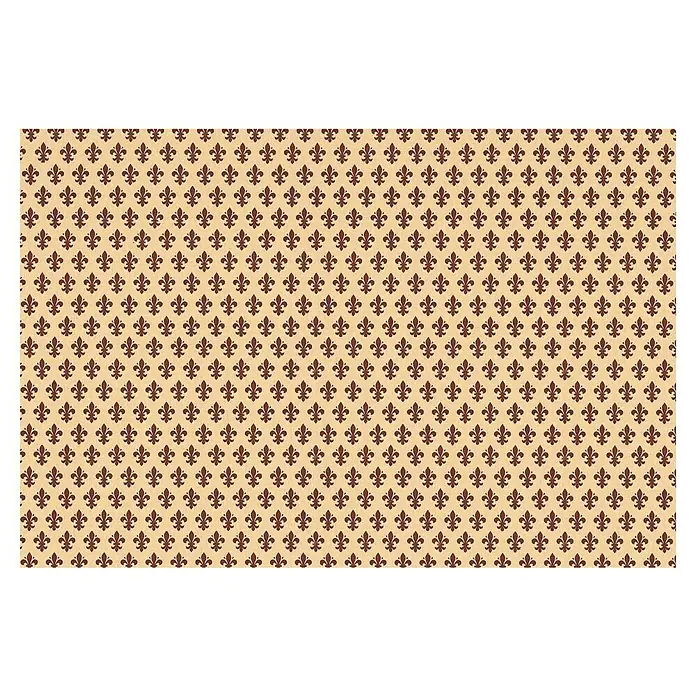 D-c-fix Lámina adhesiva - An x Al: 45 x 200 cm - Elegante diseño textil con un patrón de flor de lis color burdeos sobre un fondo beige, ideal para detalles elegantes en cualquier espacio.